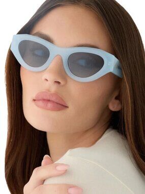 For Love And Lemons X DIFF Lucy Pastel Blue Gradient Polarized Sunglasses NWT
